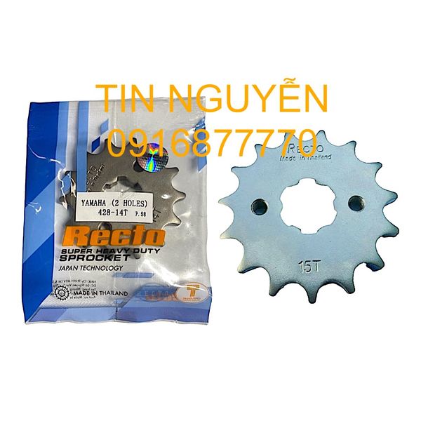  Nhông Recto Yamaha 2 lỗ size 14-15 hàng chính hãng 
