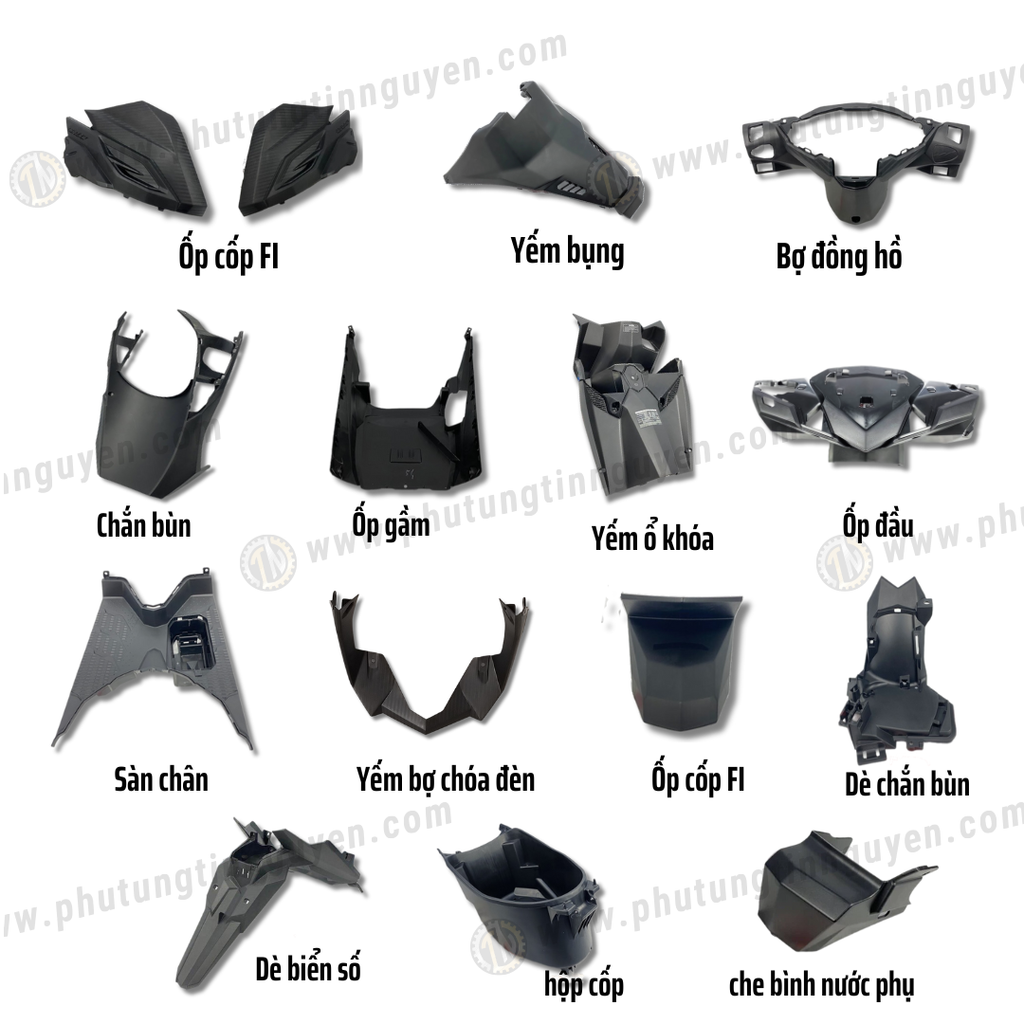 Full bộ nhựa nhám Vario  2015 - 2017 chính hãng 15 món