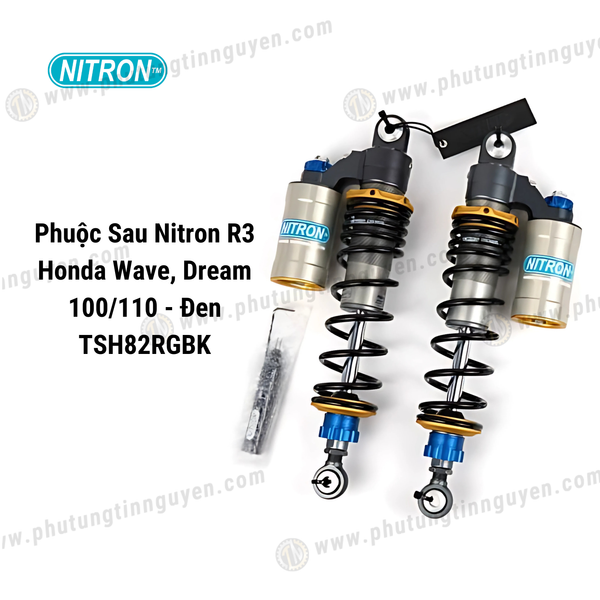  Phuộc Sau Nitron R3 Honda Wave, Dream 100/110 - Đen TSH82RGBK Nitron Japan 