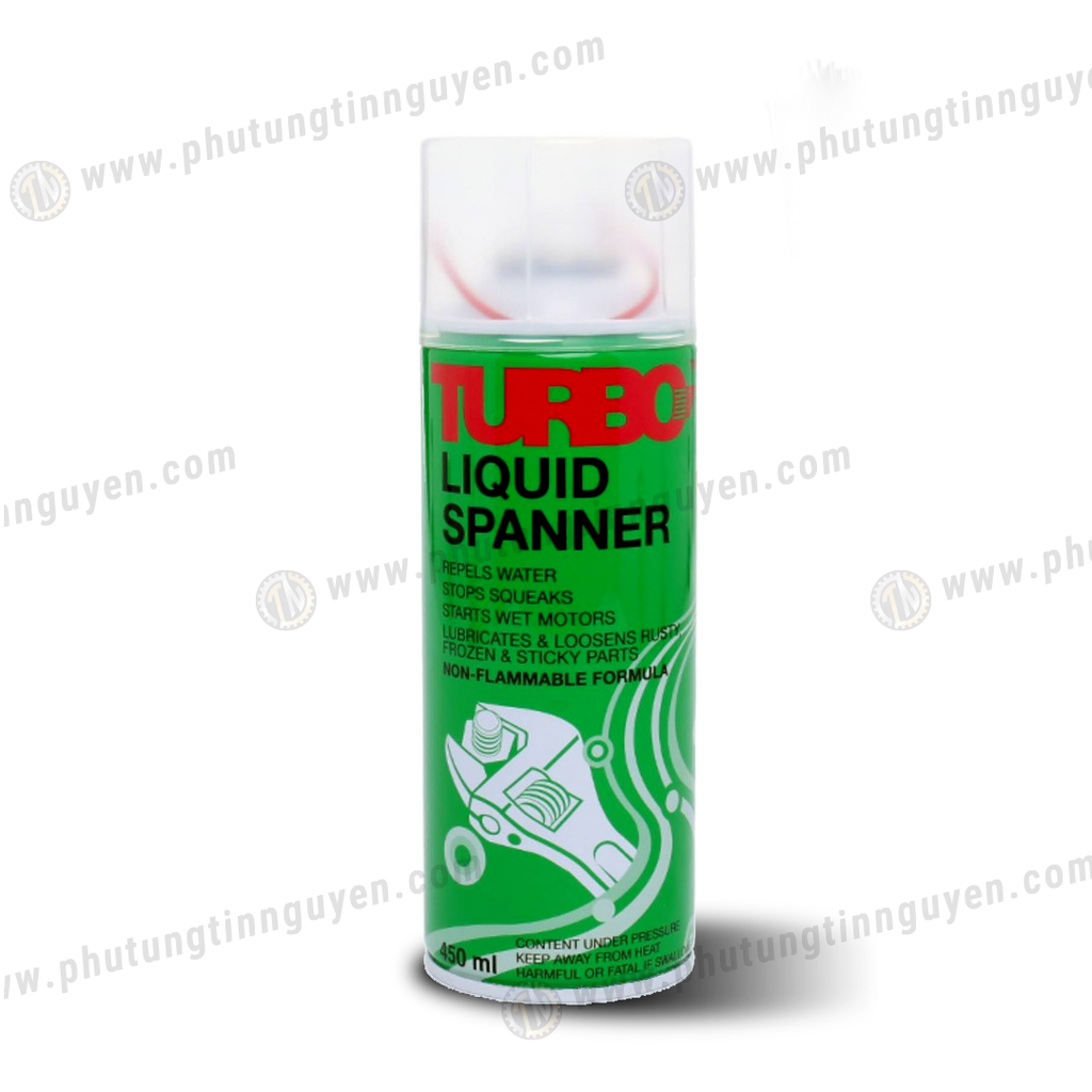 Chai xịt vệ sinh sên, chống rỉ sét, tẩy đa năng và bôi trơn Turbo Liquid Spanner USA 450ml