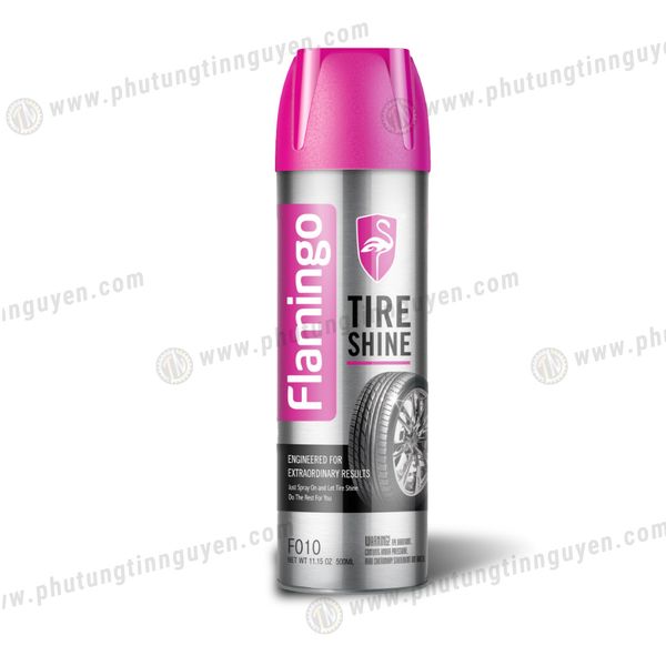  Xịt dưỡng bóng lốp và phục hồi nhựa đen xe ô tô, xe máy Flamingo Tire Shine 500ml F010 