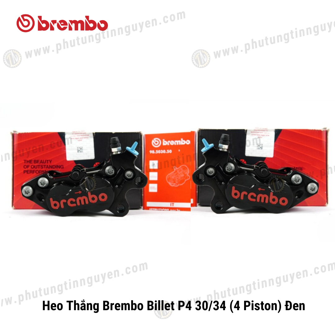  Heo Thắng Brembo Billet P4 30/34 (4 Piston) Đen 
