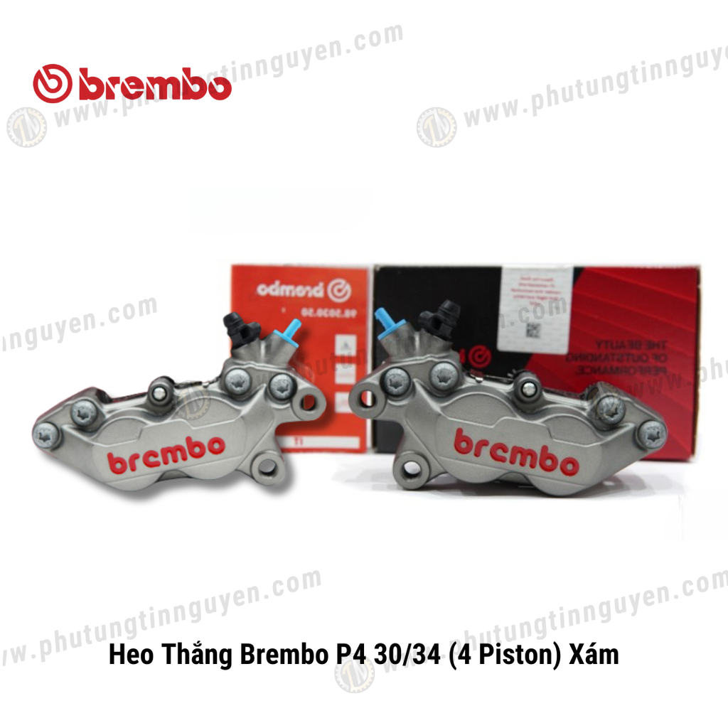 Heo Thắng Brembo P4 30/34 (4 Piston) Xám