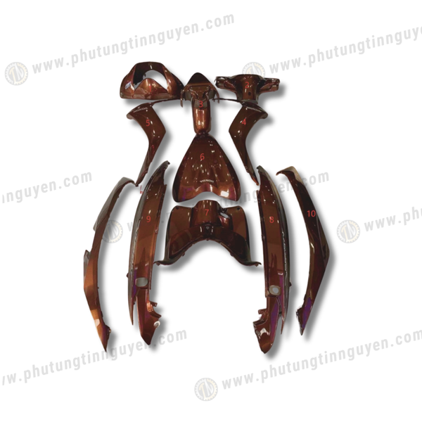  Dàn áo vision vs 110 đời đầu 2011 2012 2013 màu nâu cánh gián ( bán lẻ từng món ) 