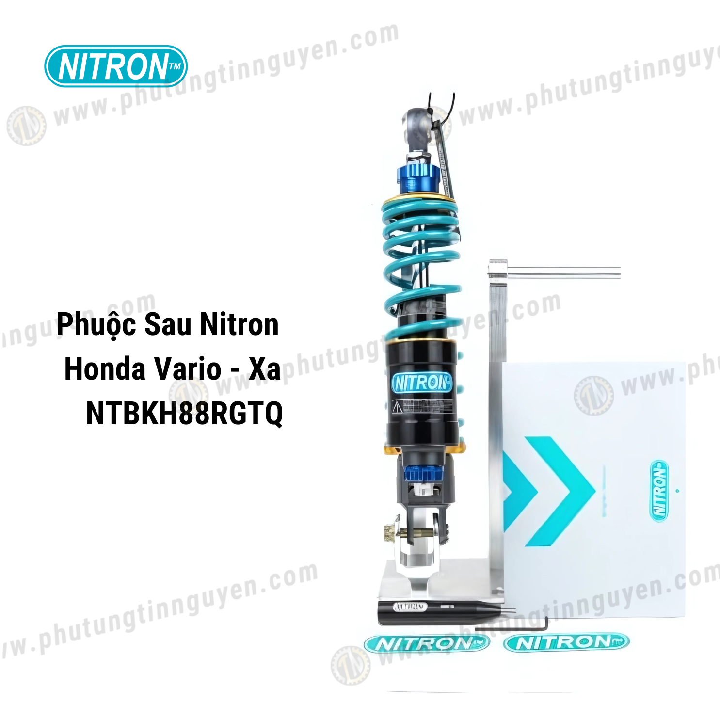  Phuộc Sau Nitron R3 Honda Vario - Xanh NTBKH88RGTQ  Nitron Japan 