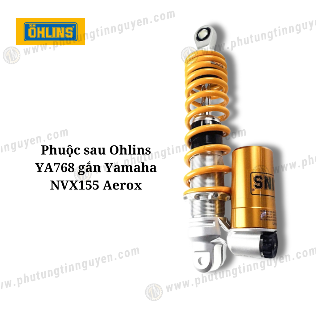 Phuộc sau Ohlins YA768 gắn Yamaha NVX155 Aerox