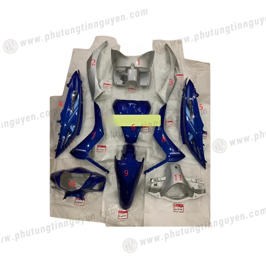  Dàn áo vision vs 110 đời đầu 2011 2012 2013 xanh dương biển ( bán lẻ từng món ) 