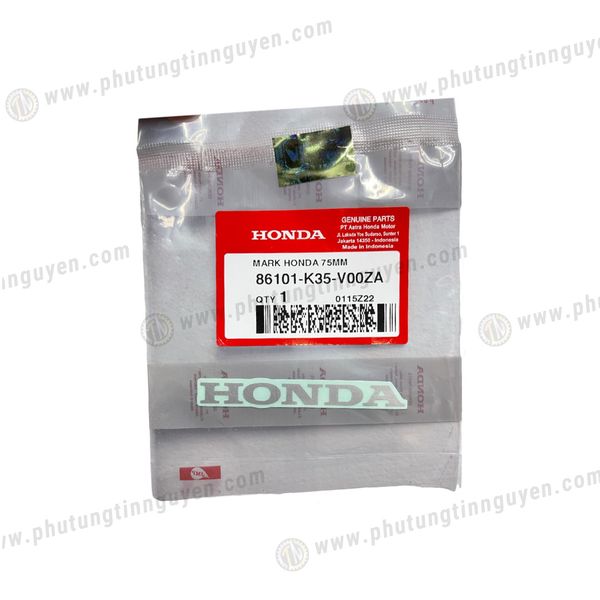  Tem Honda xám 75mm chính hãng Honda mã 86101-K35-V00ZA 