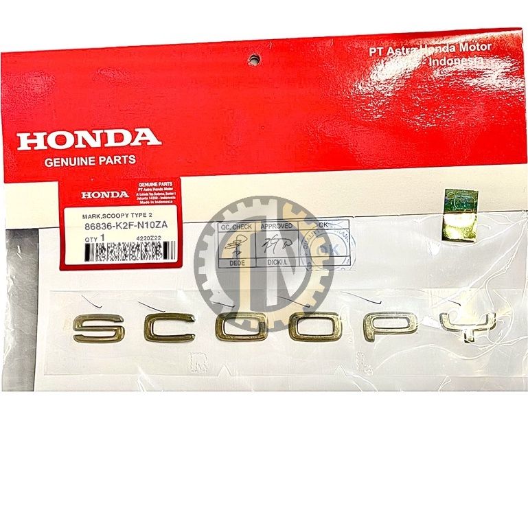 Tem chữ nổi Scoopy màu vàng đời mới chính hãng Honda