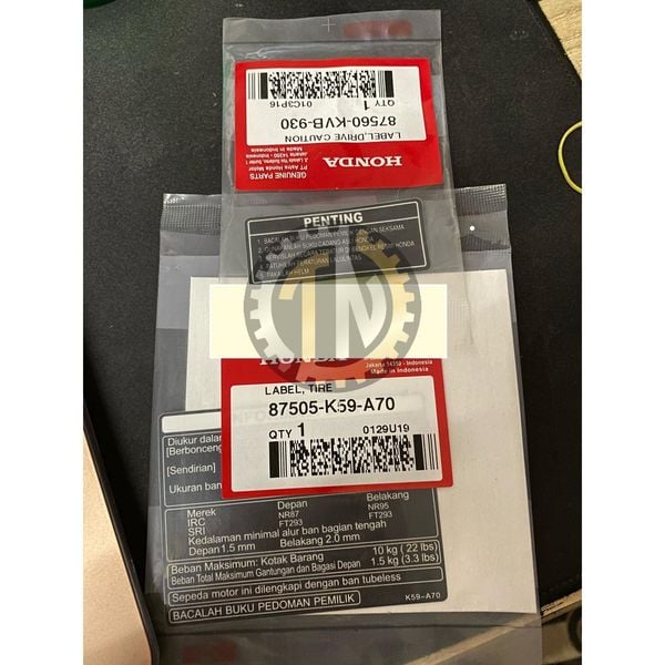  Tem thông số dán yếm khóa Vario 2 miếng - có bán lẻ 