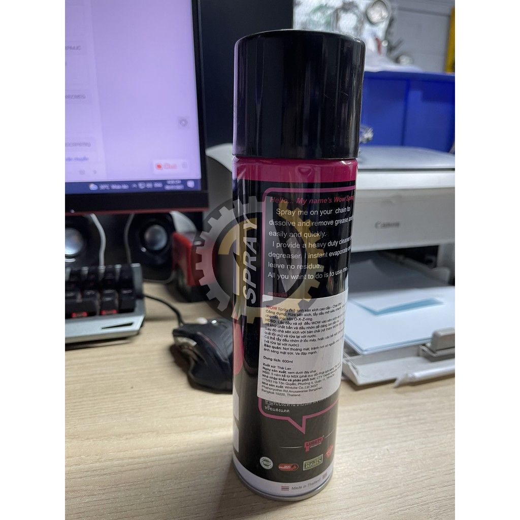 Vệ sinh sên Wow 600ml (chai xịt rửa sên rửa sét chống sét cao cấp nhập khẩu Thái Lan LUBE71 ) TẶNG CHÀ SÊN