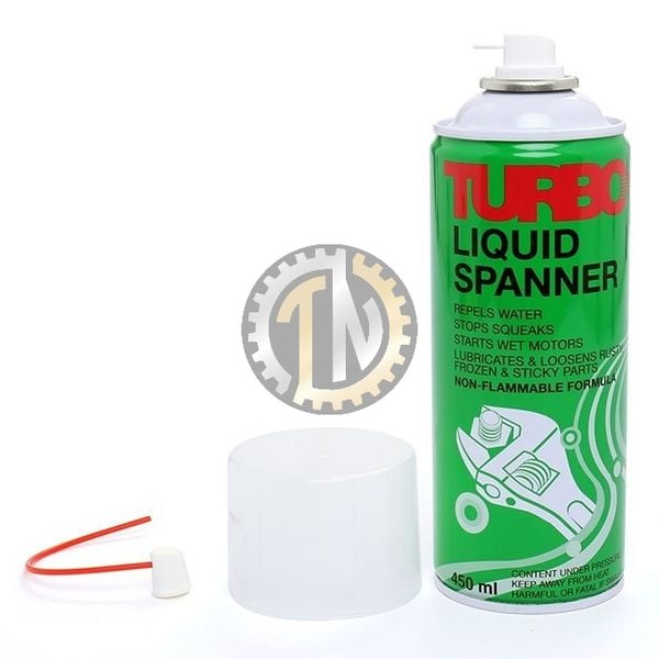  Chai xịt vệ sinh sên, chống rỉ sét, tẩy đa năng và bôi trơn Turbo Liquid Spanner USA 450ml 