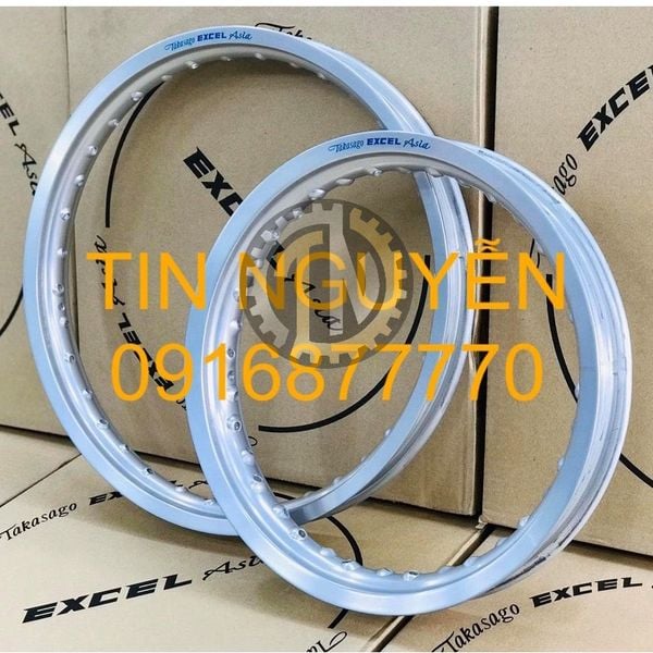  Niềng nhôm Excel Asia zin 14 (1.6-1.85) màu bạc cho xe tay ga Vario, Click 125, AB, Vision, Scoopy 