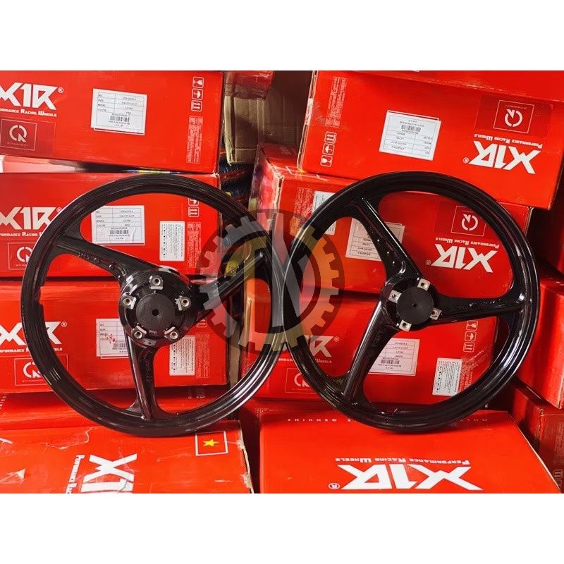 Mâm X1R 3 đao cho Exciter 150 - 155 (bản 1.6 - 1.6) chính hãng - MÀU ĐEN TRẮNG BÓNG TẶNG ĐĨA TRƯỚC
