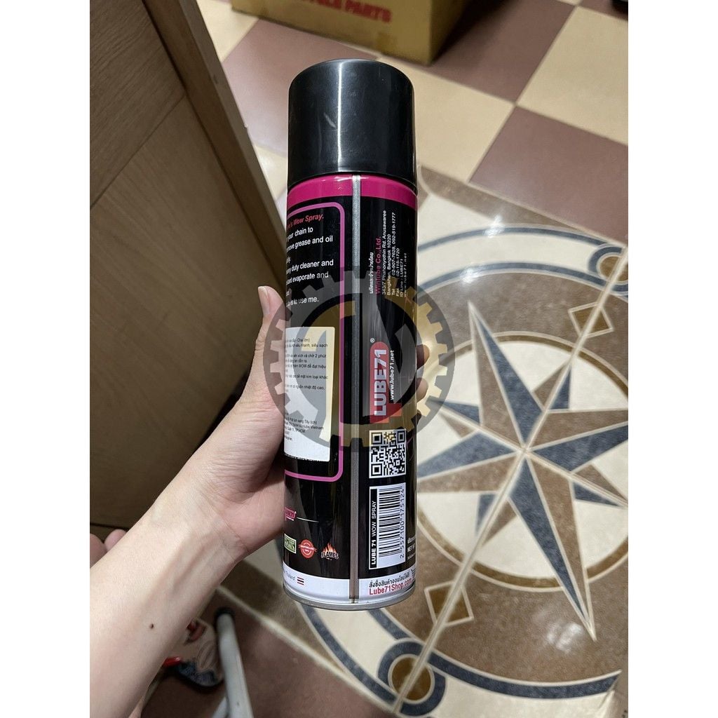 Vệ sinh sên Wow 600ml (chai xịt rửa sên rửa sét chống sét cao cấp nhập khẩu Thái Lan LUBE71 ) TẶNG CHÀ SÊN