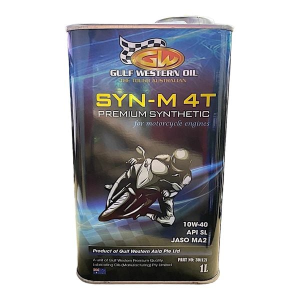  Nhớt xe số Gulf Western PREMIUM SYNTHETIC 10W-40 - 1 Lít - LỌC NHỚT YA - SU 