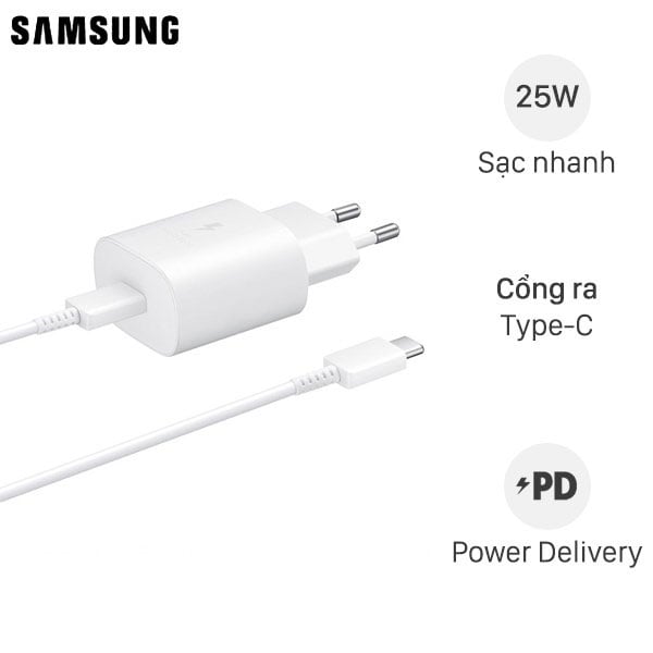 Bộ sạc nhanh 25W Type C to Type C Samsung EP-TA800
