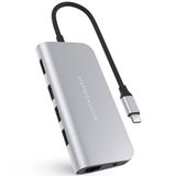 Cổng chuyển Hyperdrive Power USB-C Hub  9in1 HD30F Silver