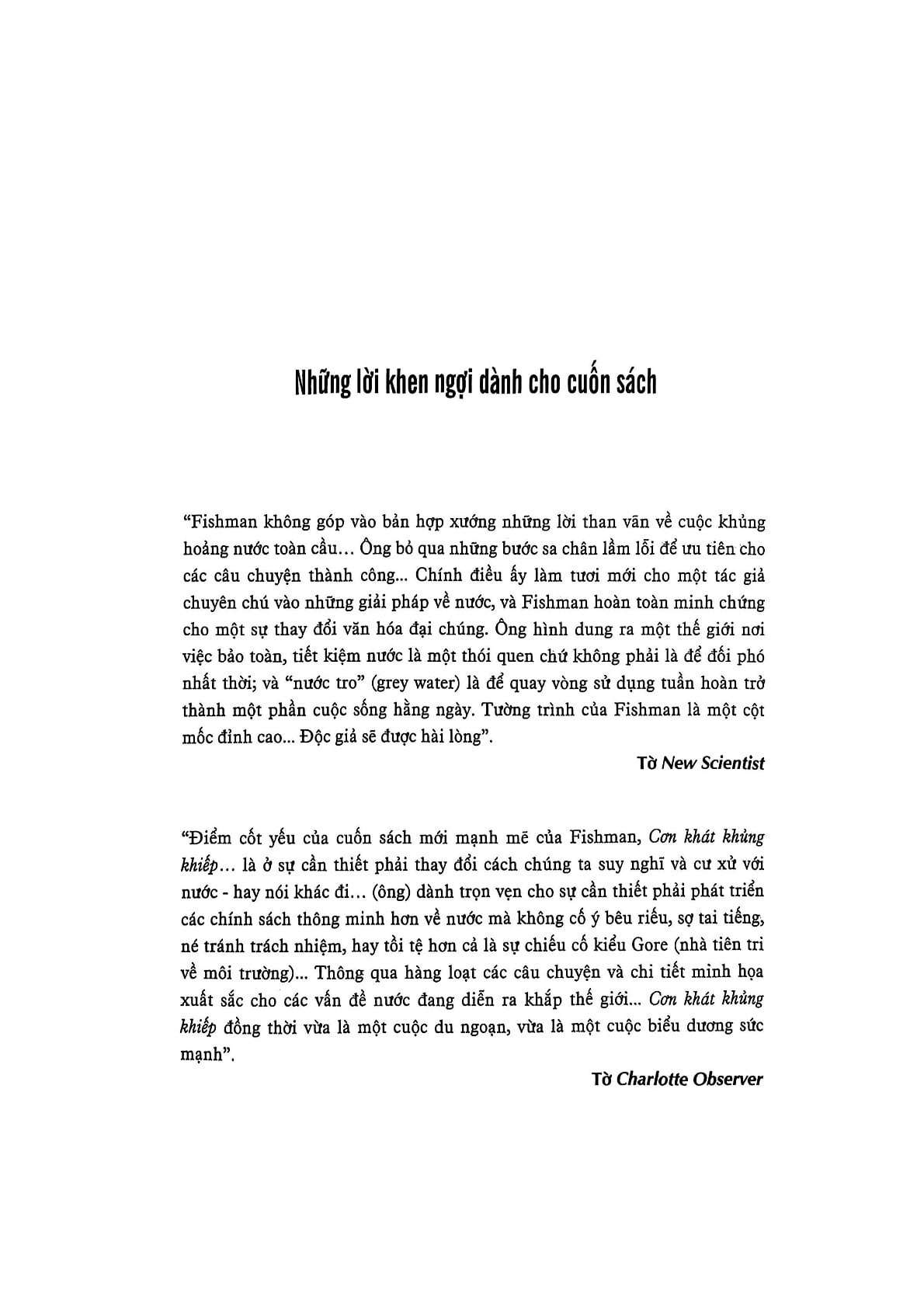 Cơn Khát Khủng Khiếp - Charles Fishman