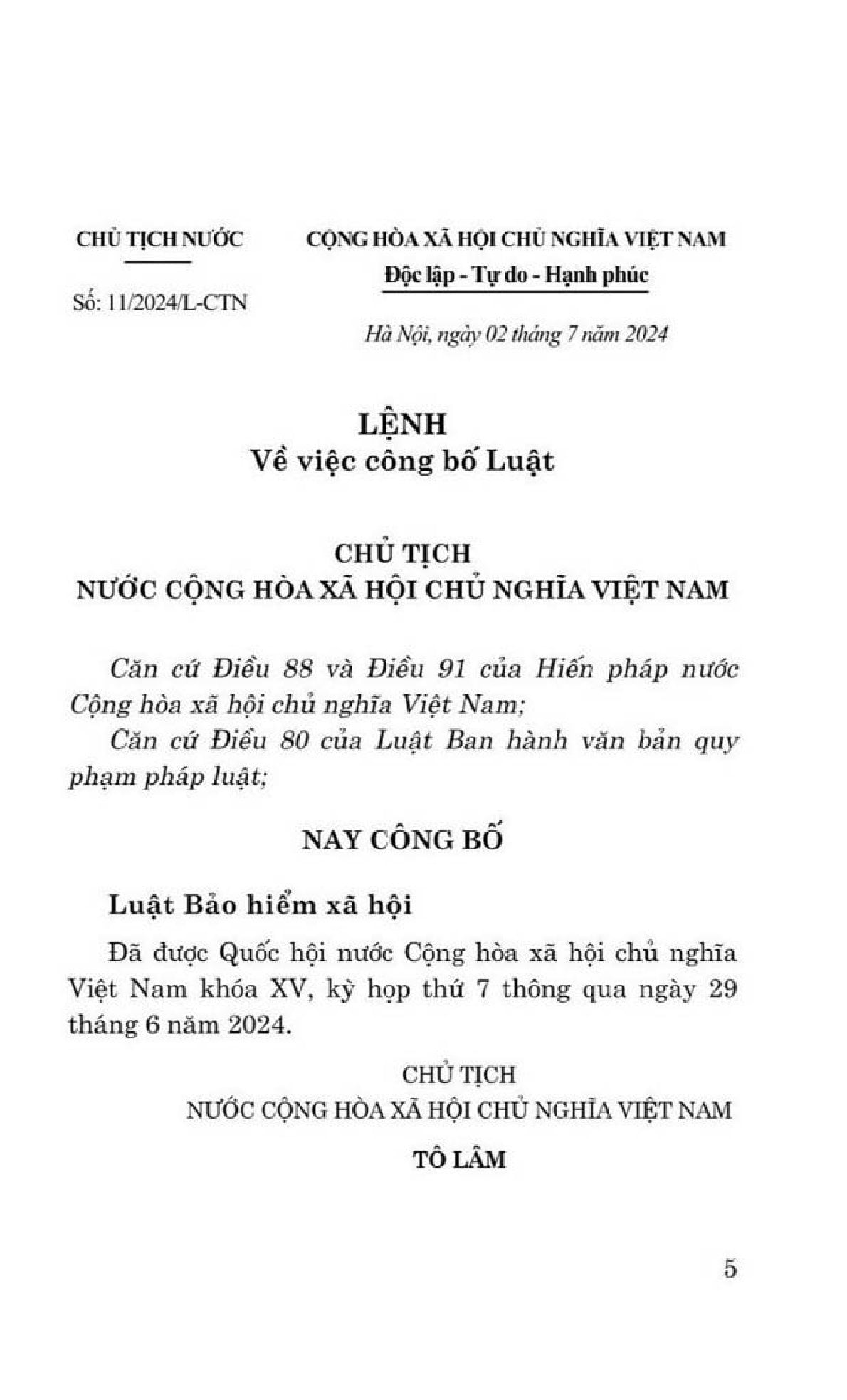 Luật Bảo Hiểm Xã Hội 2024 - Quốc hội (XB 2024)