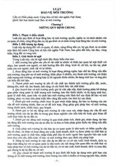 Luật Bảo Vệ Môi Trường Và Văn Bản Hướng Dẫn Thi Hành - Quốc Hội