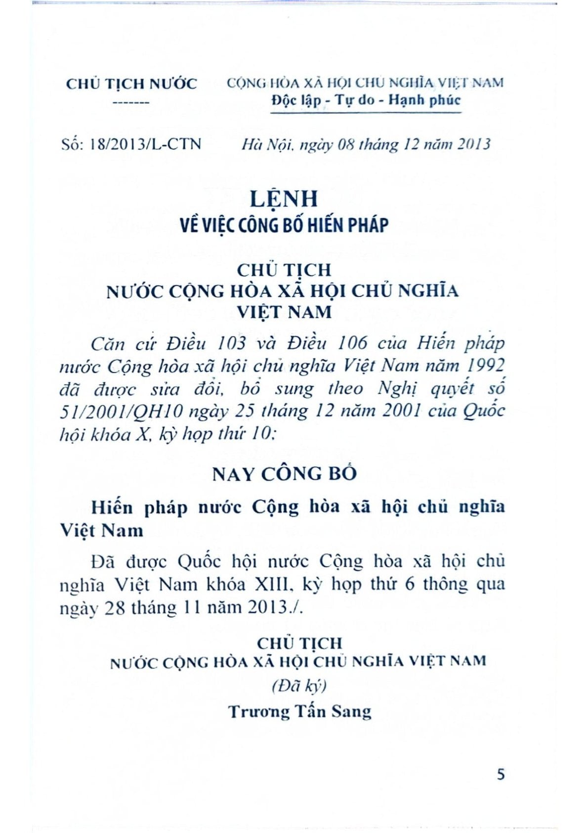 Hiến Pháp Nước Cộng Hòa Xã Hội Chủ Nghĩa Việt Nam (Các Bản Hiến Pháp Năm 2025-2015 - 1992 - 1980 - 1959 - 1946)