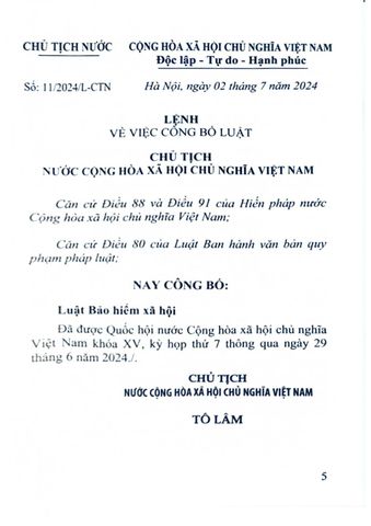  Luật Bảo Hiểm Xã Hội Năm 2024 - Quốc Hội 