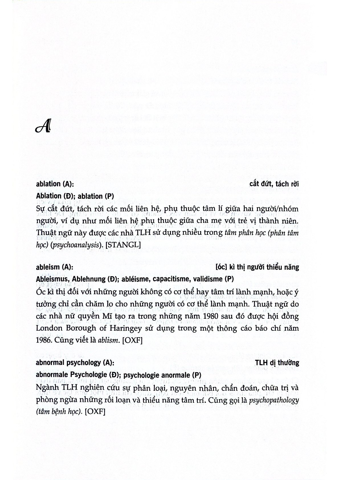 Thuật Ngữ Tâm Lí Học : Anh Việt Đức Pháp - Hoàng Hưng