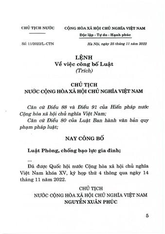  Luật Phòng, Chống Bạo Lực Gia Đình Năm 2022 - Quốc hội (Chính Trị QG) (XB 2024) 