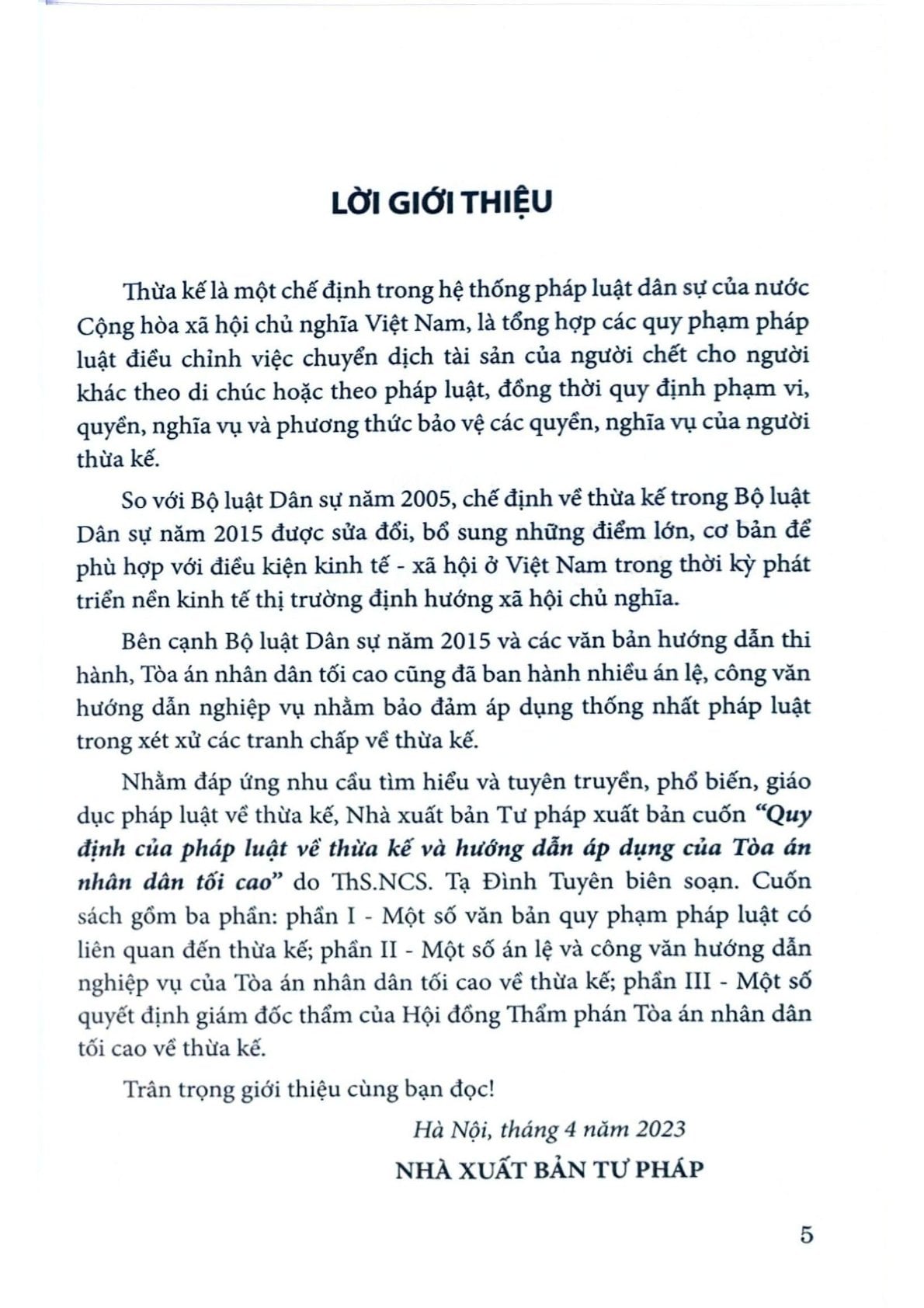 Quy Định Của Pháp Luật Về Thừa Kế Và Hướng Dẫn Áp Dụng Của Tòa Án Nhân Dân Tối Cao  - ThS.NCS. Tạ Đình Tuyên