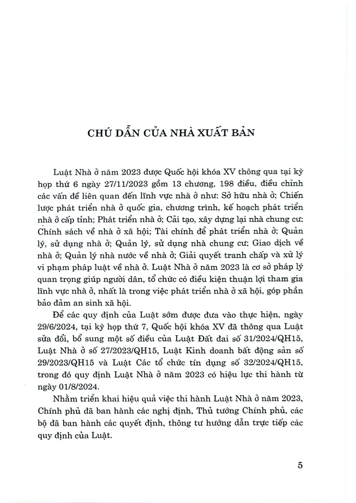 Các Văn Bản Hướng Dẫn Thi Hành Luật Nhà Ở Năm 2023 - Quốc hội (CTQG)