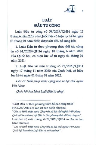  Luật Đầu Tư Công (Sửa Đổi, Bổ Sung Năm 2020, 2022) - Quốc hội 