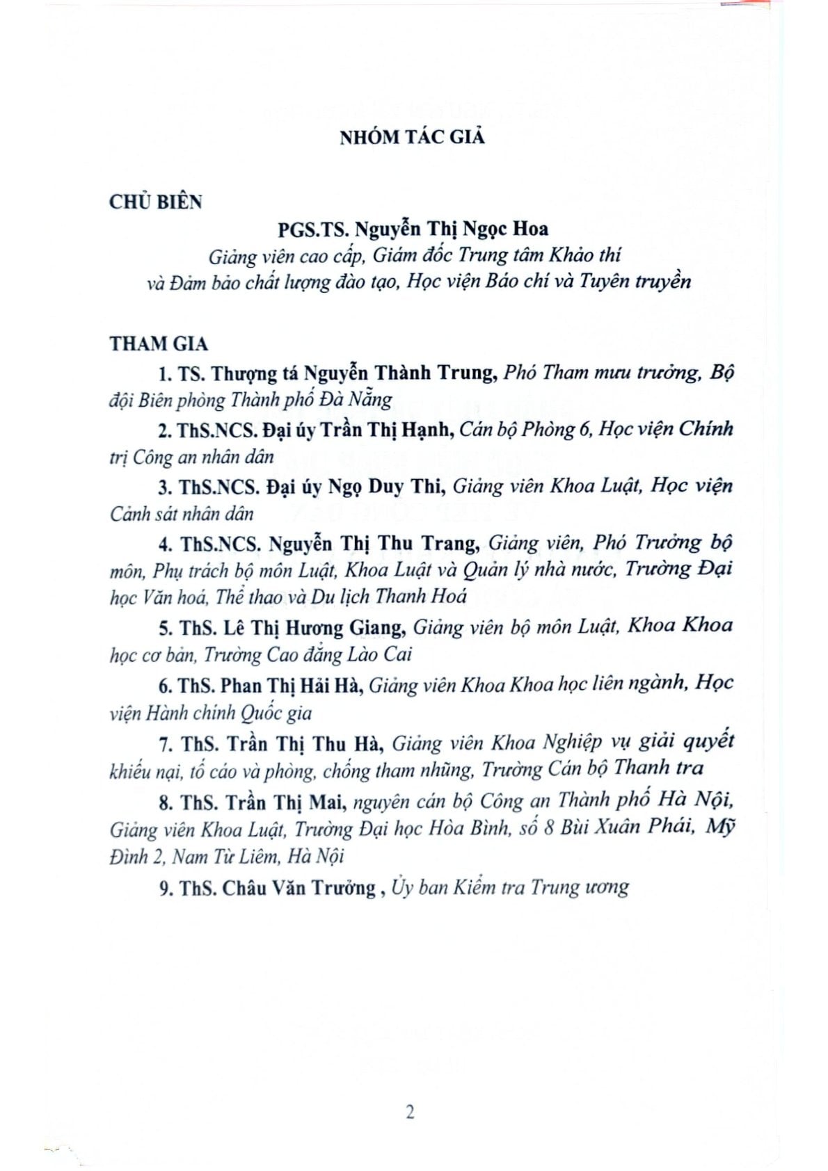 Pháp Luật Và Thực Tiễn Thực Hiện Pháp Luật Về Tiếp Công Dân, Giải Quyết Khiếu Nại, Tố Cáo Và Công Tác Thanh Tra  - PGS.TS. Nguyễn Thị Ngọc Hoa