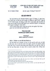 Bộ Luật Hình Sự Năm 2015 Sửa Đổi, Bổ Sung Năm 2017, Bộ Luật Tố Tụng Hình Sự, Luật Tổ Chức Cơ Quan Điều Tra Hình Sự, Luật Thi Hành Tạm Giữ, Tạm Giam  - Quốc Hội