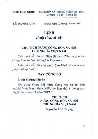  Luật Chứng Khoán (Lao Động) - Quốc hội 