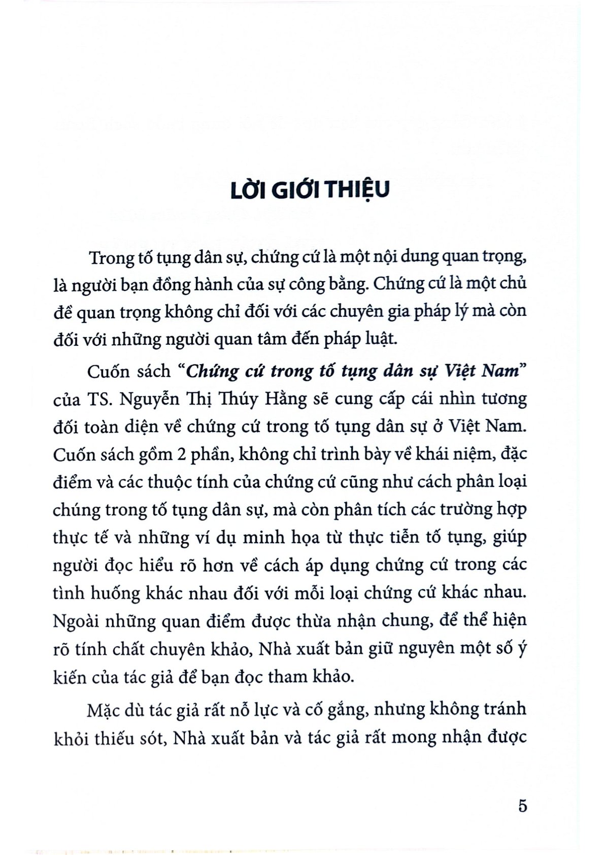 Chứng Cứ Trong Tố Tụng Dân Sự Việt Nam (Sách Chuyên Khảo)  - TS.Nguyễn Thị Thúy Hằng