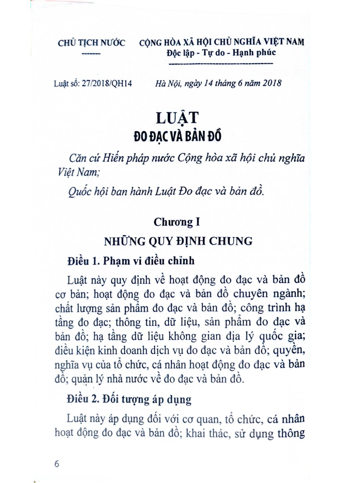 Luật Đo Đạc Và Bản Đồ - Quốc Hội