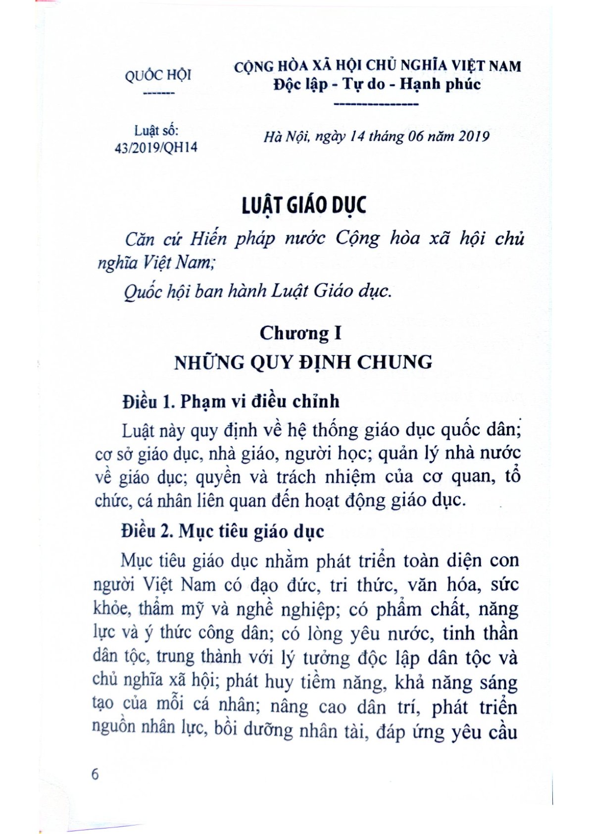 Luật Giáo Dục - Quốc hội