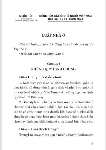  Luật Nhà Ở Năm 2023 (Sửa Đổi, Bổ Sung Năm 2024) - Quốc hội (XB 2024) 