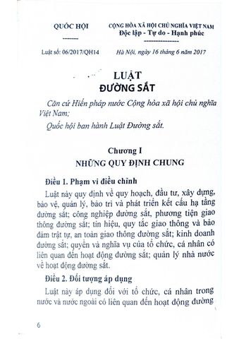  Luật Đường Sắt (Có Hiệu Lực Thi Hành Từ Ngày 01/7/2018) - Quốc Hội 