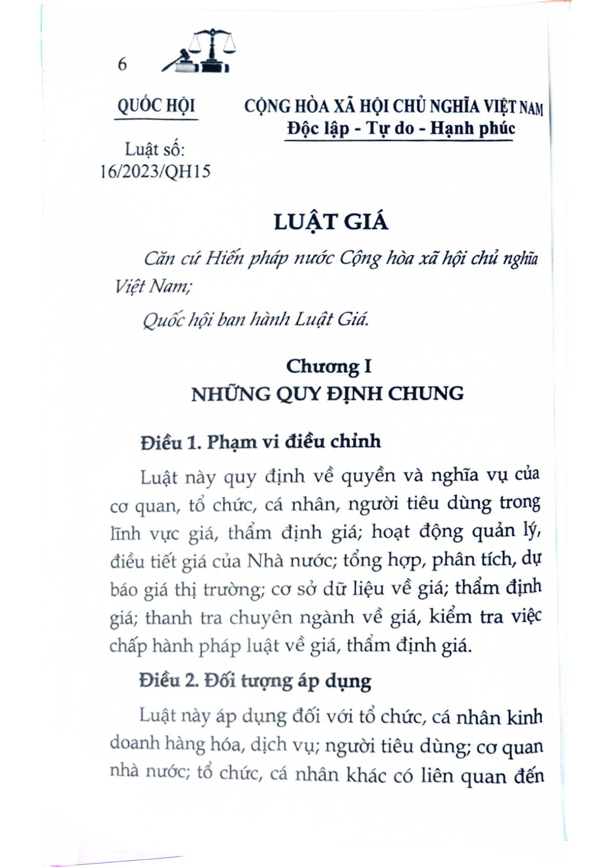 Luật Giá Năm 2023 - Quốc Hội