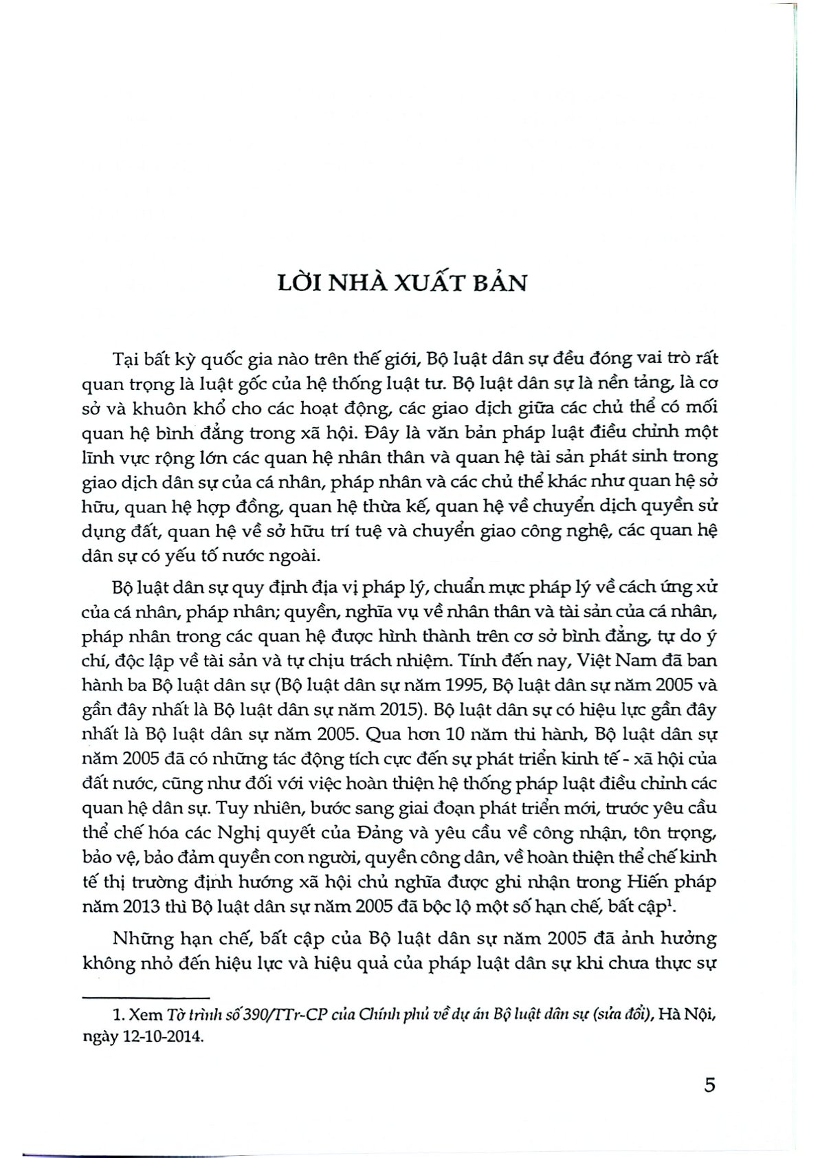 Bộ Luật Dân Sự Năm 2005 Và 2015 Phân Tích – Đối Chiếu - Trương Hồng Quang, Nguyễn Bích Loan (CTQG)