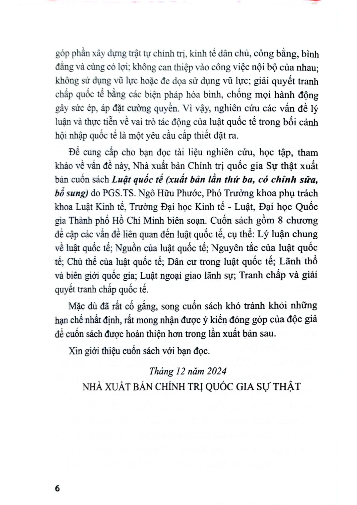 Luật Quốc Tế (Xuất Bản Lần Thứ Ba, Có Chỉnh Sửa, Bổ Sung) - PGS.TS Ngô Hữu Phước (CTQG)