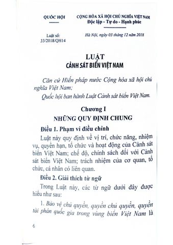  Luật Cảnh Sát Biển Việt Nam - Quốc Hội 