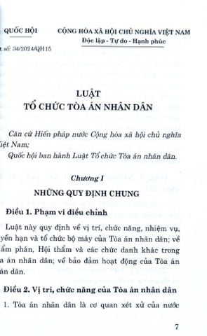  Luật Tổ Chức Tòa Án Nhân Dân Năm 2024 - Quốc hội (Chính Trị QG) (XB 2024) 
