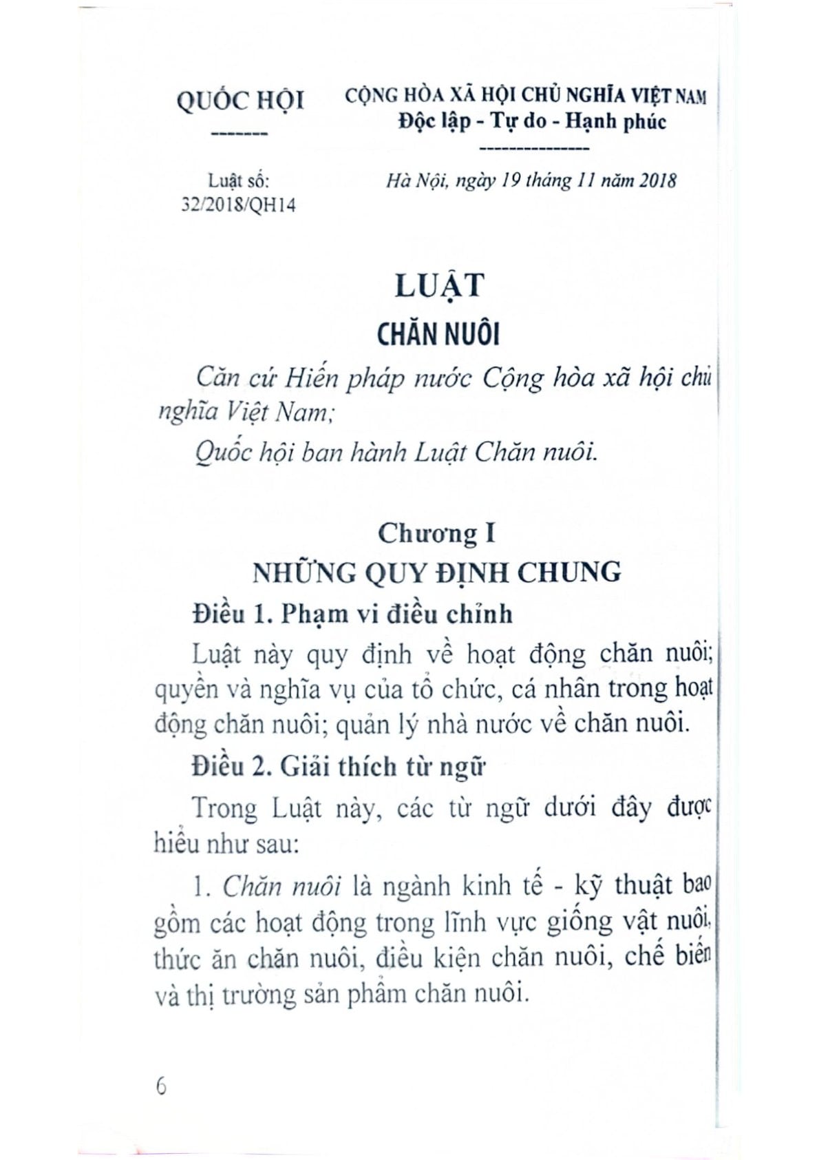 Luật Chăn Nuôi - Quốc Hội