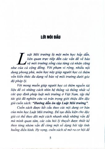  Hướng Dẫn Ôn Tập Luật Môi Trường - PGS.TS. Vũ Thị Duyên Thủy (Chủ biên) 