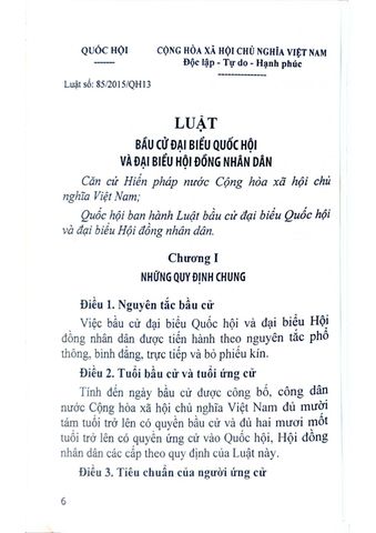  Luật Bầu Cử Đại Biểu Quốc Hội Và Đại Biểu Hội Đồng Nhân Dân  - Quốc hội 