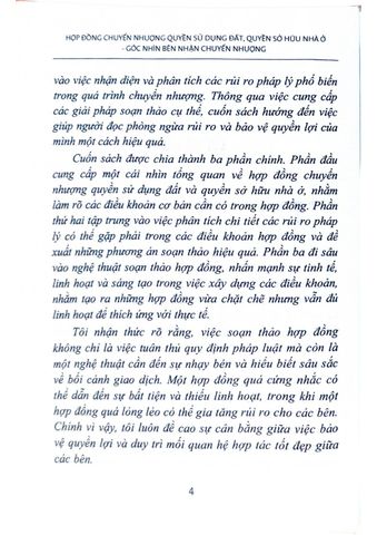  Soạn Thảo Hợp Đồng Hiệu Quả (Tuyển Tập) Hợp Đồng Chuyển Nhượng Quyền Sử Dụng Đất, Quyền Sở Hữu Nhà Ở Góc Nhìn Bên Nhận Chuyển Nhượng - ThS. Trần Chí Thành 