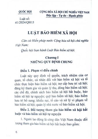  Luật Bảo Hiểm Xã Hội Năm 2024 - Quốc Hội 